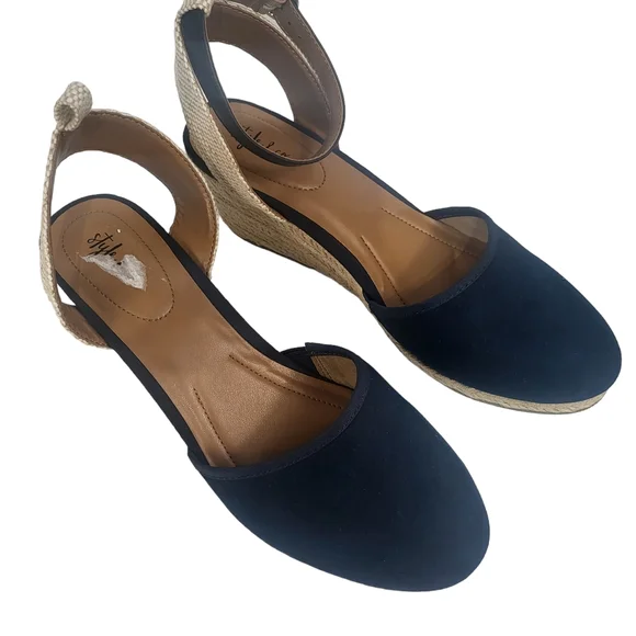 Style & Co Mailena Wedge Espadrille Sandals Navy 10 - Picture 7 of 8